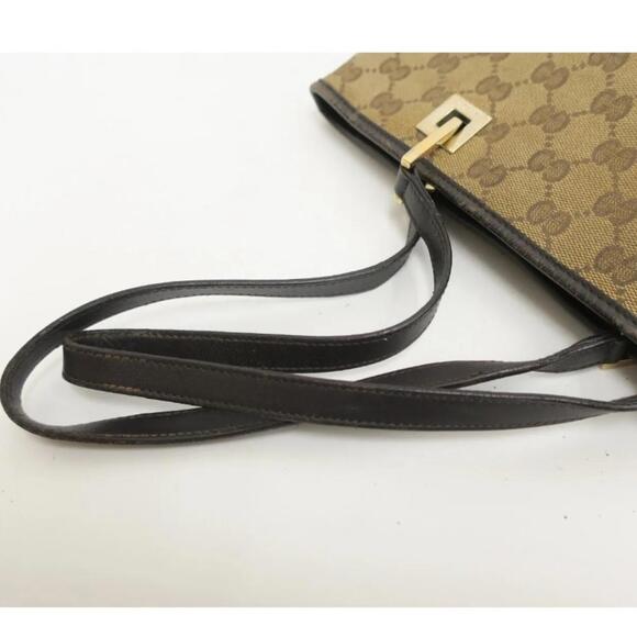 Gucci GG Web Canvas and Leather Tote Brown (GGXX089) - Picture 8 of 13